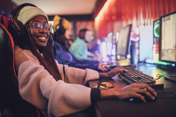 istock Professional gamers in gaming club 1988085119