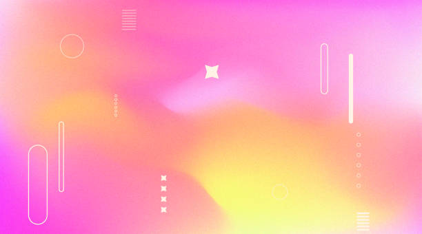 kuvapankkikuvitukset aiheesta abstract background with blurry multicolored gradient noisy grain texture and geometric shape element design - vaporwave