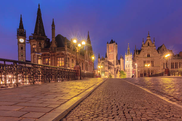 istock St. Michael Bridge at night in Ghent, Belgium 1988135879