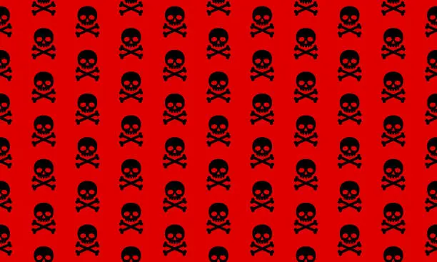 Vector illustration of Seamless Pattern Background with Skull Marks