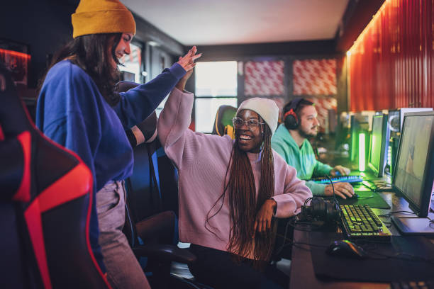 istock Friends in gaming club 1988218783