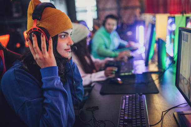 istock Professional gamers in gaming club 1988222440