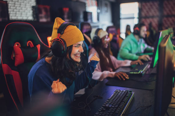 istock Professional gamers in gaming club 1988224597