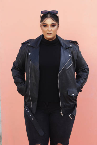 istock A woman in black leather jacket 1988248263
