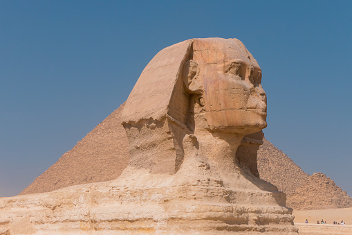 Giza, Egypt, November, 2024, Sphinx and pyramid