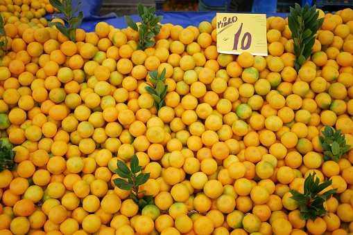 Lemon selling in supermarkets in istanbul .lemon background