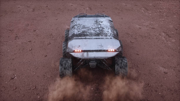 istock Electric rover on alien planet. Mars surface. 3d rendering. 1988306725