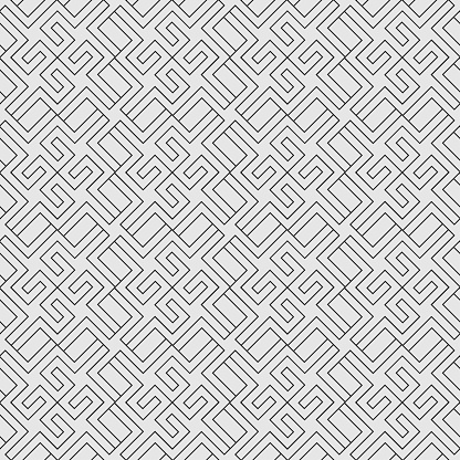 Abstract geometric seamless pattern. Black and white texture. Modern monochrome background. Lattice graphic design. Vector.