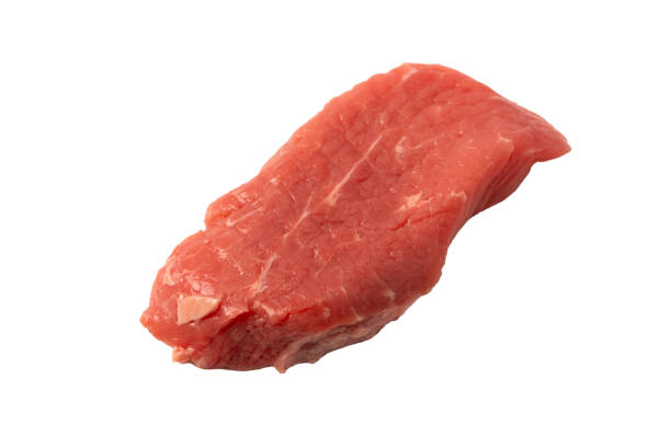 istock Veal pieces raw isolated on white background. 1988343642