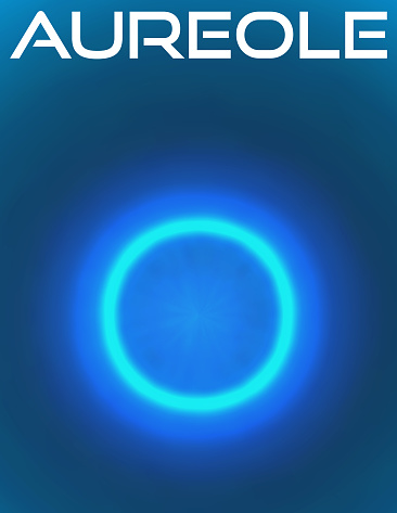 Astral level. Aureole. Blurred ring. Blue vector graphic background
