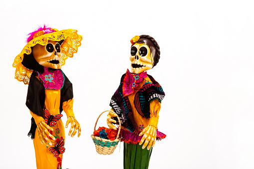 Mexican catrina on white background