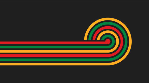 Black history month celebrate freedom. Juneteenth background Groovy background 70s with waves in concept of juneteenth, Black history month. Abstract wavy line pattern in 1970s hippie retro style. Vector illustration juneteenth stock illustrations