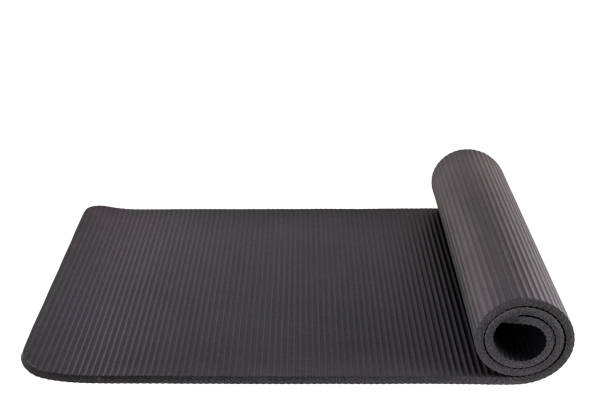 istock Rolled yoga mat isolated on a white background 1988486476
