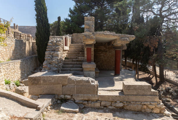 A picture of the South House at the Knossos Palace.