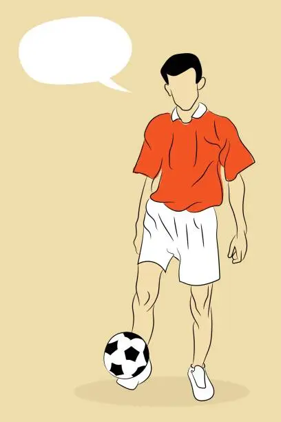 Vector illustration of Soccer player with ball minimalist character style