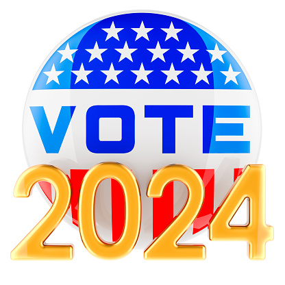 2024 United States presidential election, concept. 3D rendering isolated on white background