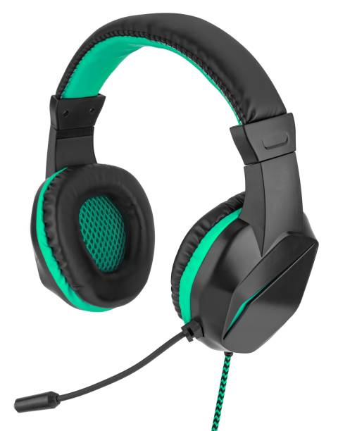 istock Wired headphones, computer accessory, in isolation on a white background 1988728686