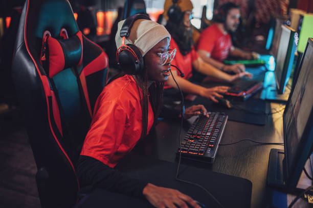 istock Gamers on esports competition 1988746838