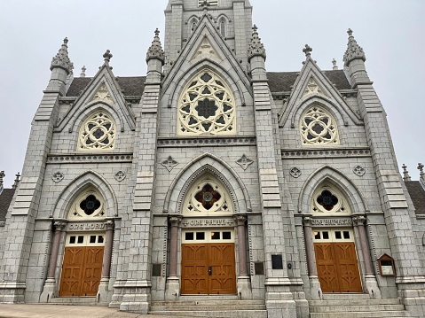 The front view of Saint Mary's Cathedral Basilica in Halifax, NS.