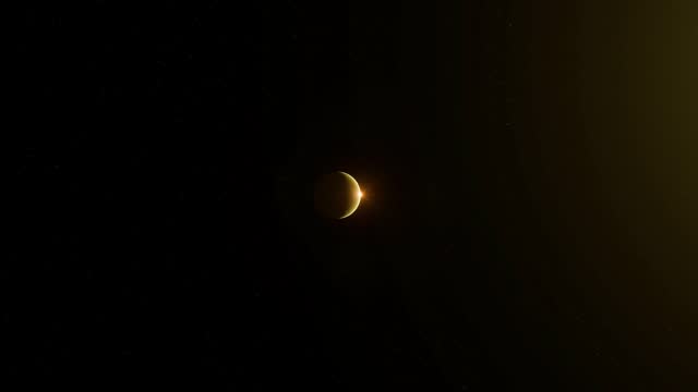 3D Animation showing the planet Venus far away in space