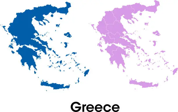 Vector illustration of Map of Greece
