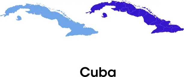 Vector illustration of Cuba map