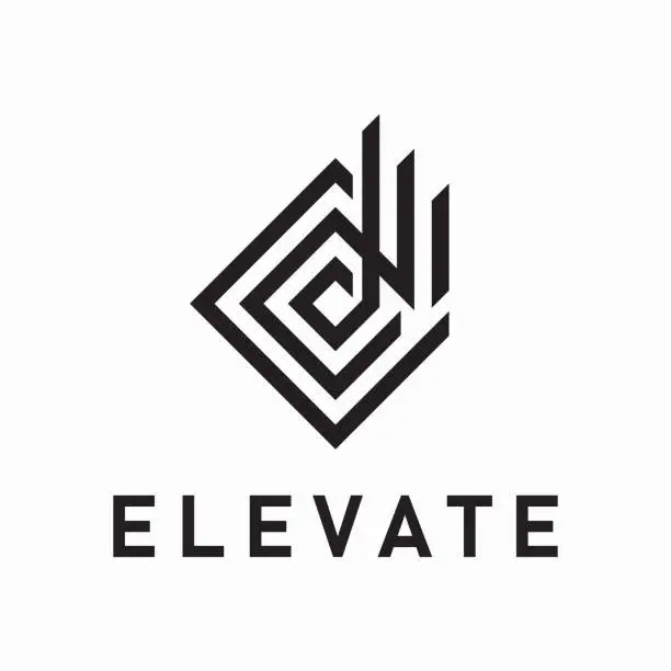 Vector illustration of Elevate Logo Business Company Abstract Building Construction Brand Identity Sign Symbol