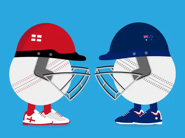 Vector illustration of England versus Australia cricket