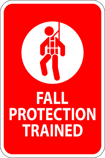 Fall Risk Hats Hard Hat Decals Fall Protection Trained Stock Illustration - Download ...