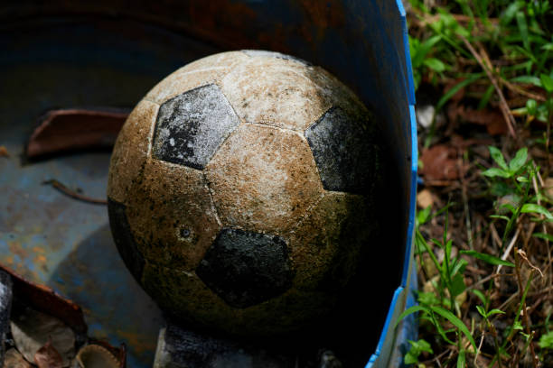 The old football in plastic basin