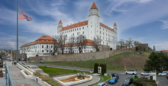 Bratislava, Slovakia - January, 4, 2024 : Bratislava castle. Bratislavsky hrad. Slovakia.