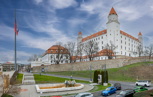 Bratislava, Slovakia - January, 4, 2024 : Bratislava castle. Bratislavsky hrad. Slovakia.