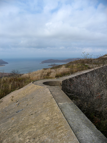 Elevated coastal defense Heavy concrete breastwork with observation post, Fort 9 of Vladivostok fortress