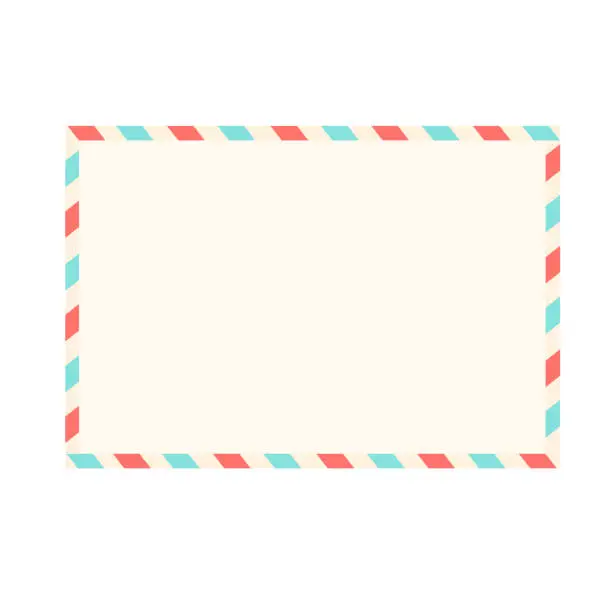 Vector illustration of Blank postcard, vector post illustration isolated on white background