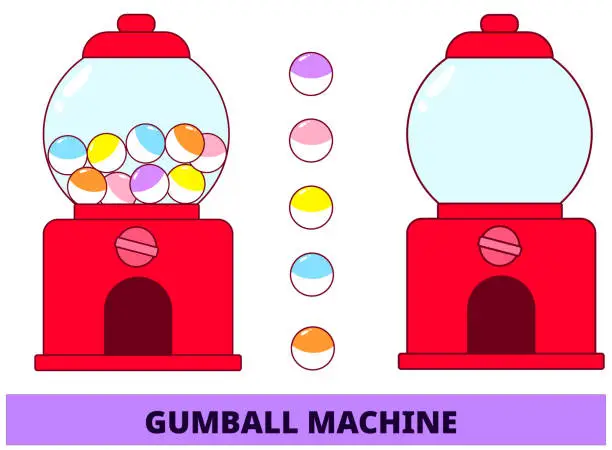 Vector illustration of Gumball machine illustration