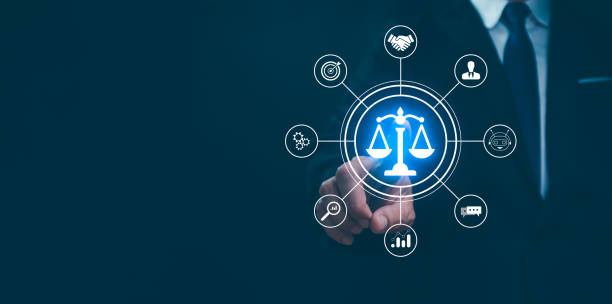 istock Business Ethics Concept. AI ethics or AI Law concept. Developing AI codes of ethics. Compliance, regulation, standard, business policy and responsibility. Machine learning algorithms. 1989315495