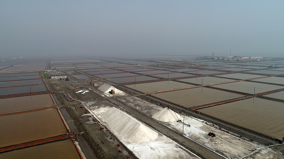 Yantian scenery is in a salt field, aerial photography, North China