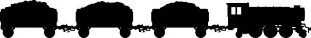 Vector illustration of Coal Train Silhouette