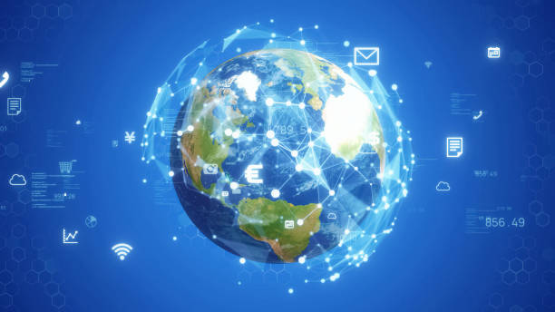 istock Global business concept. Communication network. Management strategy. Digital transformation. Elements of this image furnished by NASA. 3D rendering. 1989449657