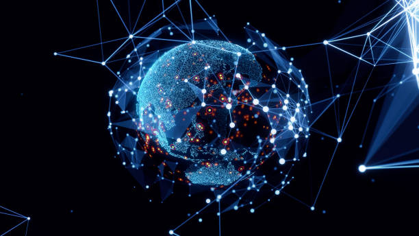 istock Global communication network concept. Planet earth in cyberspace. 1989450703