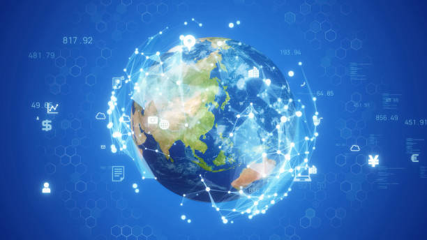 istock Global business concept. Communication network. Management strategy. Digital transformation. Elements of this image furnished by NASA. 3D rendering. 1989451753