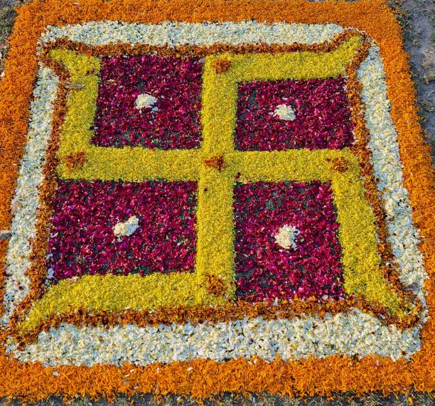 Onam pookalam a harvest festival celebration Kerala India