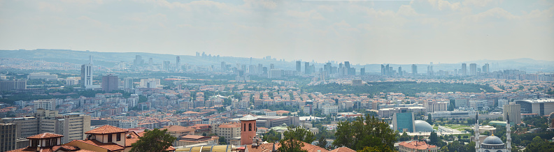 Ankara, Turkey. - July 12, 2023: View of the city of Ankara from a high point of the city.