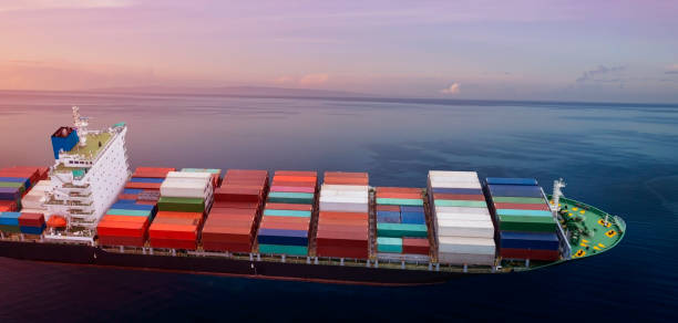 istock Business trip with ship of partner connection Container Cargo freight ship for Import Export ,which The logistic and transportation of International scene 1989497452
