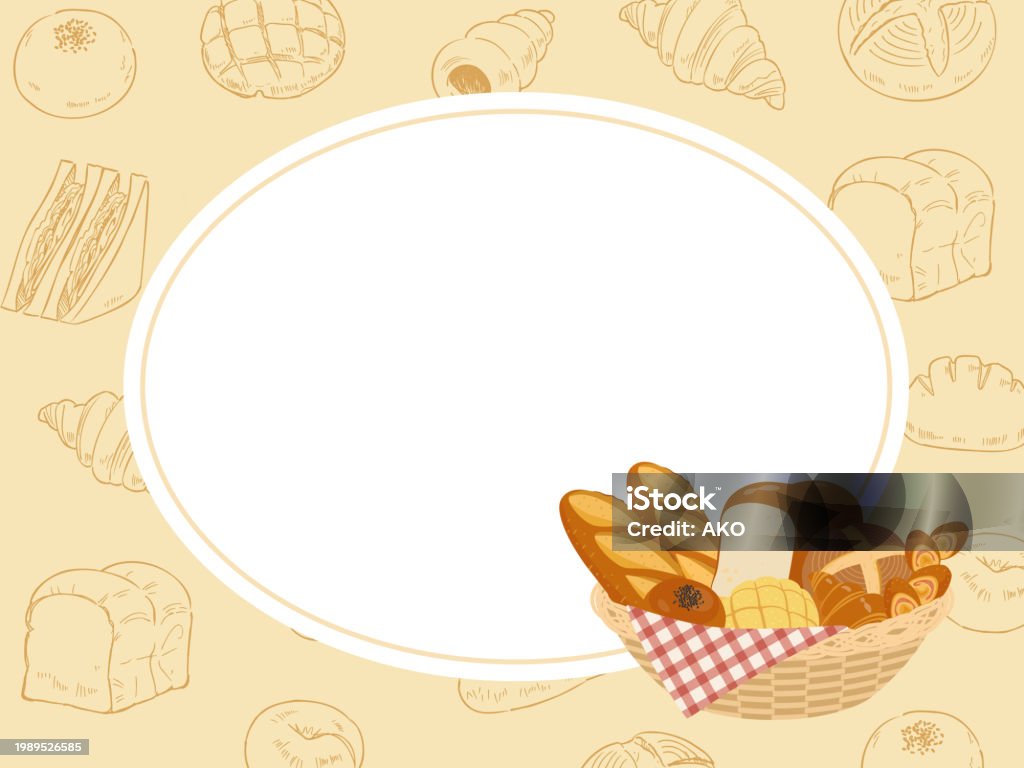 Fun Bread Background Bread Background Frame Stock Illustration - Download Image Now ...