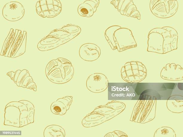 Bread Background Simple Hand Drawn Bread Background Illustration Stock Illustration - Download ...