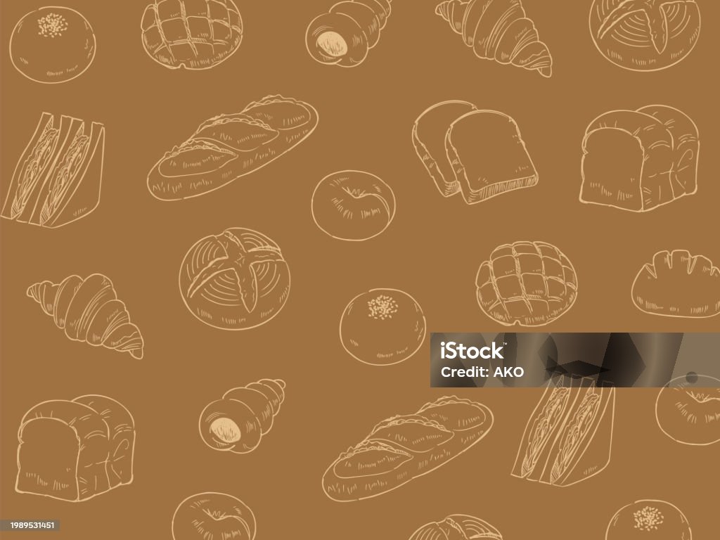 Bread Background Simple Hand Drawn Bread Background Illustration Stock Illustration - Download ...