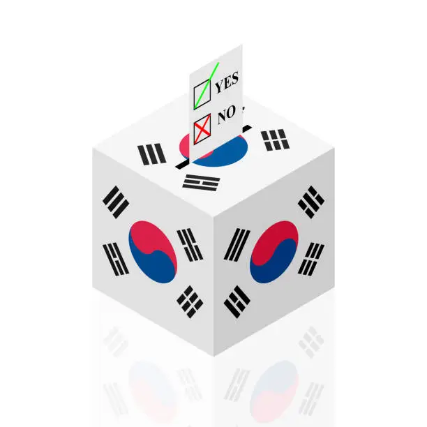 Vector illustration of south korea ballot box. vector illustration