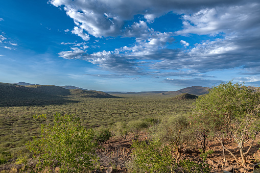 View of the landscape on the Oubokberg near Omaruru, Erongo Region, Namibia