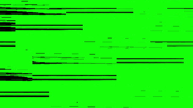 Black and white pixel motion glitch effect on green chroma key background, cut out, overlay. Loop 4k